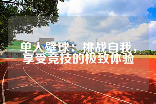 单人壁球：挑战自我，享受竞技的极致体验