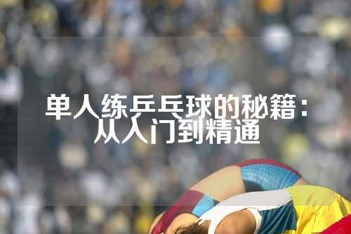 单人练乒乓球的秘籍：从入门到精通